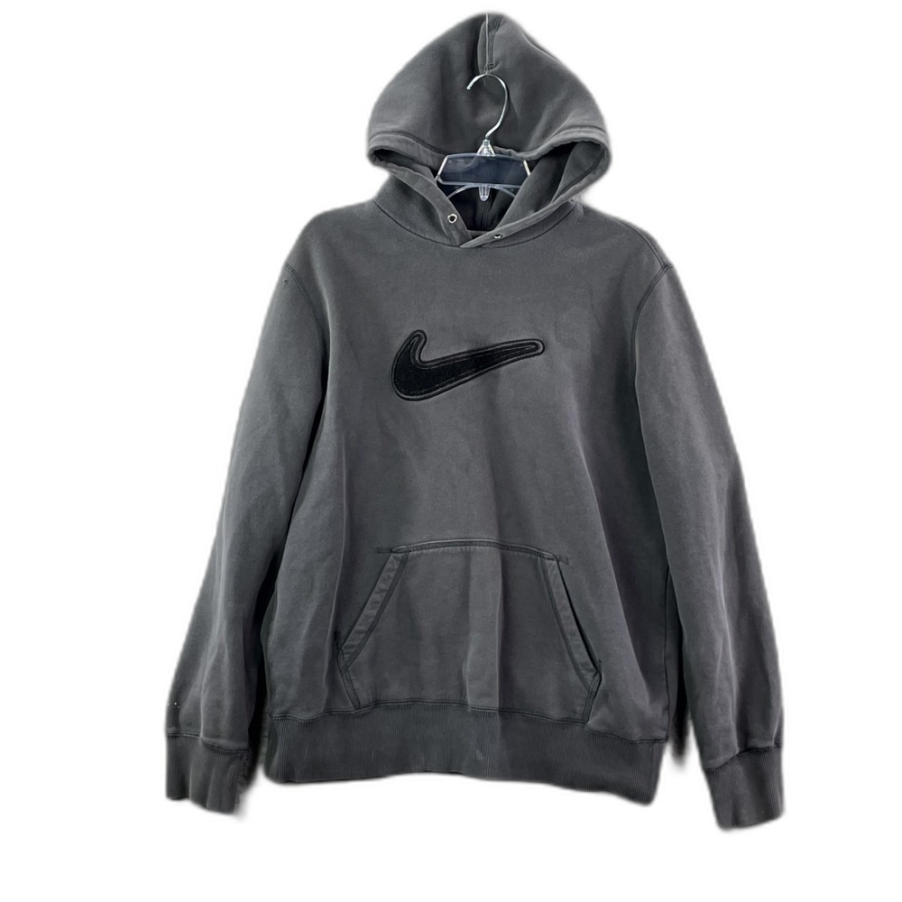 Nike Hoodie Mens Large Swoosh Logo Fleece Lined Kangaroo Pocket Pullover Workout